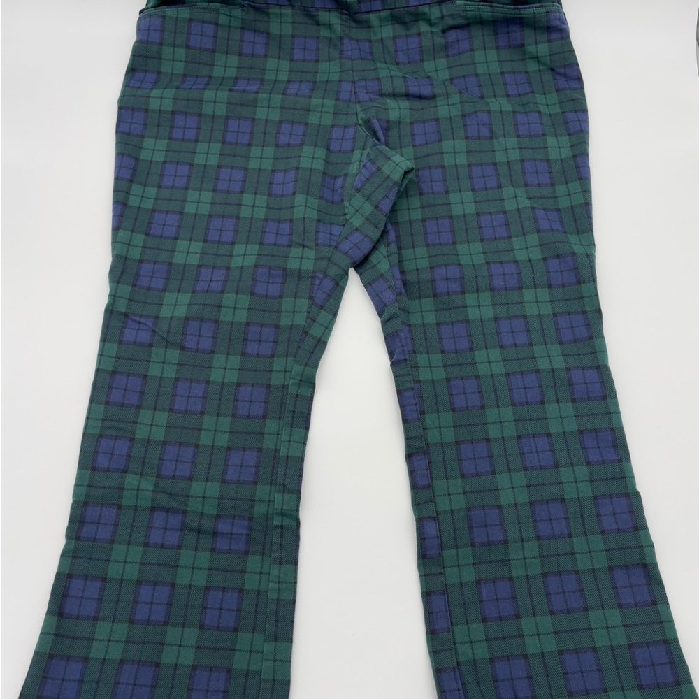 Croft & Barrow Women’s Effortless Stretch Pants – 20W Regular – Green/Blue Plaid